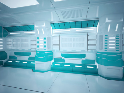 无菌的未来科幻小说实验室内部现代背景和空台