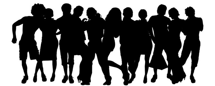 一群人剪影图片