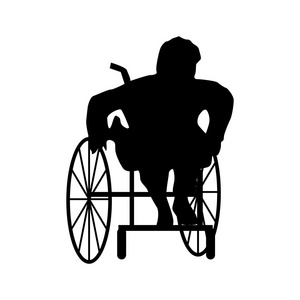 男人或女人在轮椅剪影