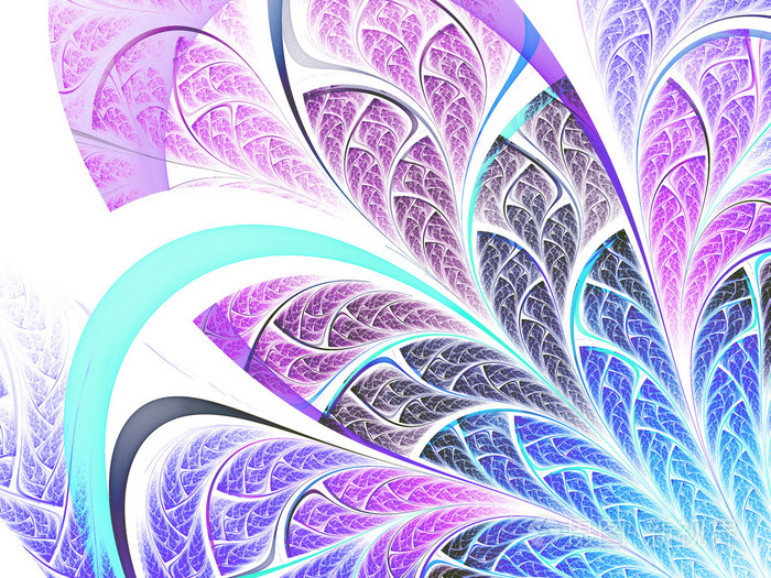 抽象分形叶片数码艺术作品创意图形设计