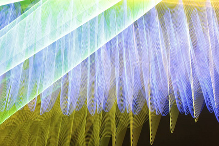 灯光效果，五彩条纹线运动抽象的概念，照片效果长时间曝光