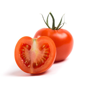 番茄在白色背景上孤立