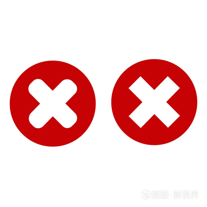 白色背景上的圆圈交叉