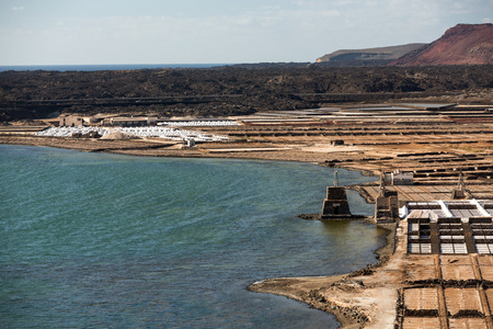 盐厂 Janubio 兰萨罗特岛 加那利群岛