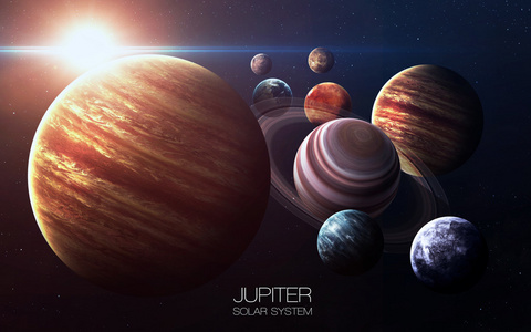 木星高分辨率图像呈现太阳系的行星。这幅由美国宇航局提供的图像元素