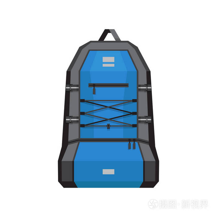 详细的登山背包.矢量图,平面样式插画-正版商用图片0eafam-摄图新视界
