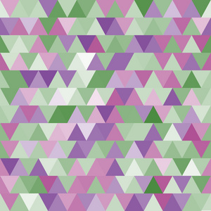 软的紫色和绿色矢量三角形无缝模式。抽象背景