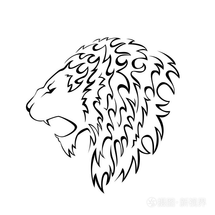 狮子的头部轮廓