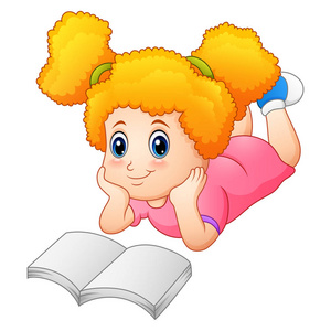 在读一本书的地板上铺设的小女孩小男孩在充气环中休息可爱的微笑的