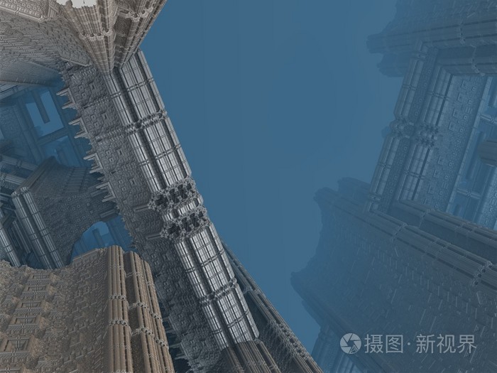 详细说明 od 在科幻 (未来) 的城市的摩天大楼