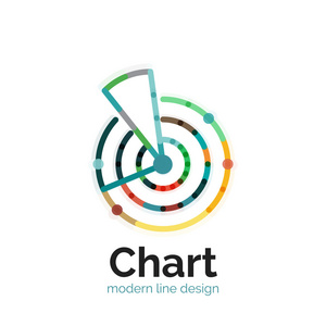 细线图表标志设计。图图标现代彩色平面样式