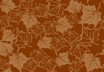 无缝模式与秋天枫叶叶子。矢量插画