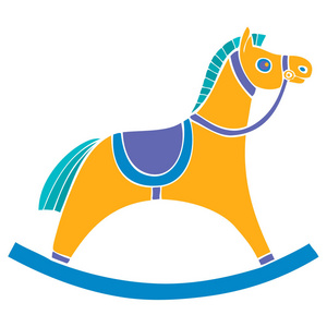 小孩子的马.摇马.矢量图像照片