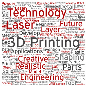 概念性 3d 印刷字云