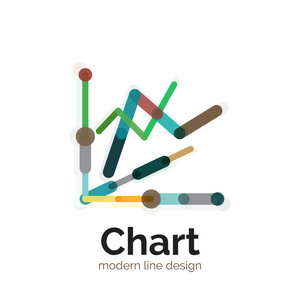 细线图表标志设计。图图标现代彩色平面样式