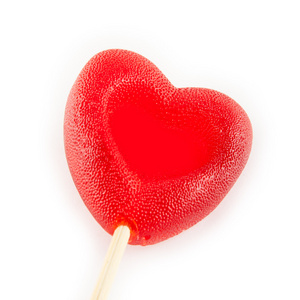 瓦伦丁天概念糖糖果的形式在白色背景一个孤立的一颗心