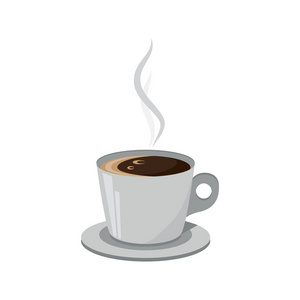 杯咖啡孤立在白色背景上。矢量插画