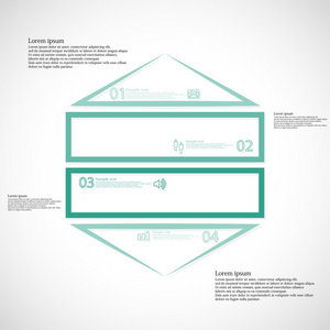 图表模板与六角形状划分为四个绿色的部分