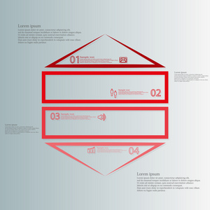 图表模板与六角形状划分为四个红色部分