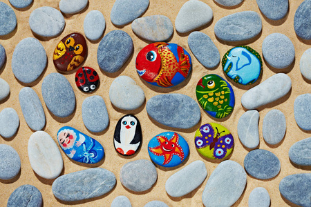 石头无缝背景纹理贝壳和鹅卵石的背景下,自然海滨石头雨后从鹅卵石