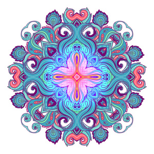 圆花纹印度圆花纹曼荼罗照片