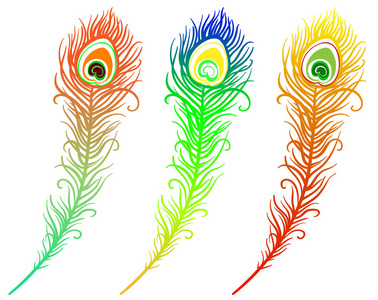 七彩羽毛图片-七彩羽毛素材-七彩羽毛插画-摄图新视界