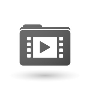 多媒体标志多媒体的标志与孤立的文件夹图标照片