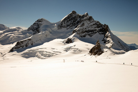 瑞士Jungfraujoch冰川冰和永久积雪