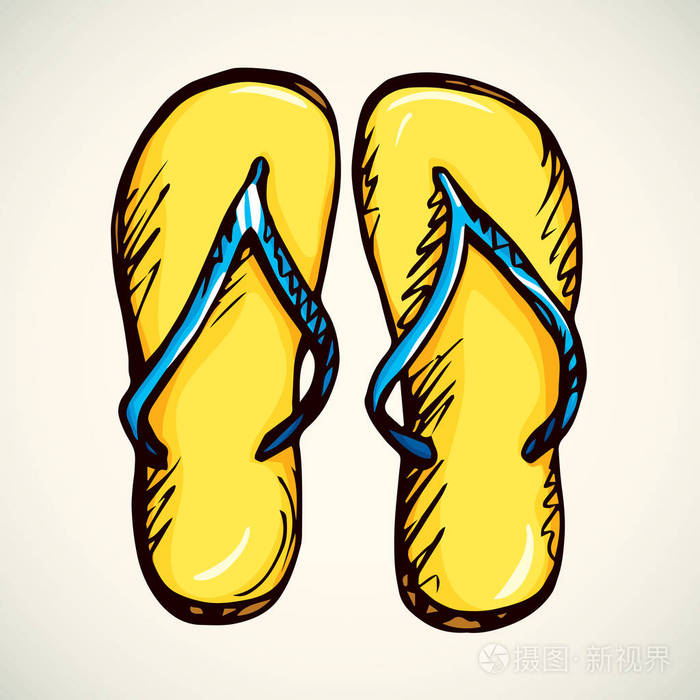 拖鞋.矢量绘图