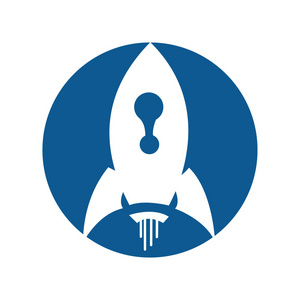 抽象的火箭矢量 logo 设计模板照片