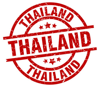 泰国红圆 grunge 邮票