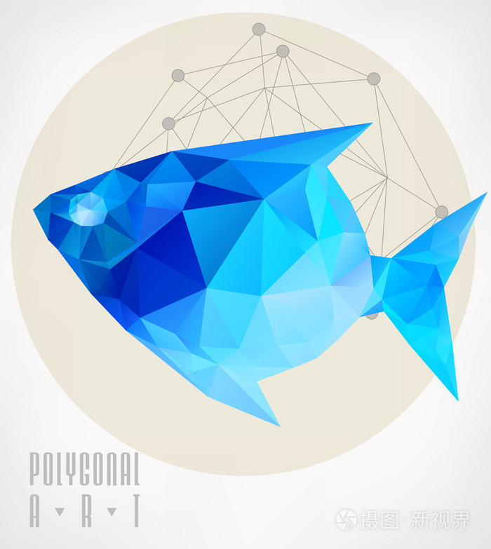 抽象的多边形鱼