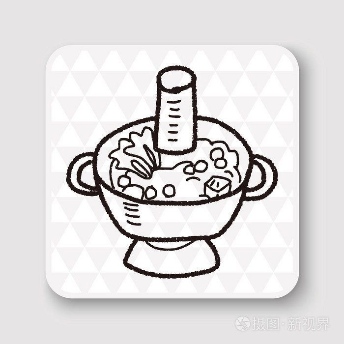 火锅的涂鸦矢量图