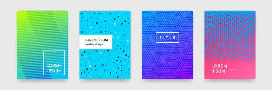 书封面模板矢量集的抽象渐变颜色花纹纹理照片