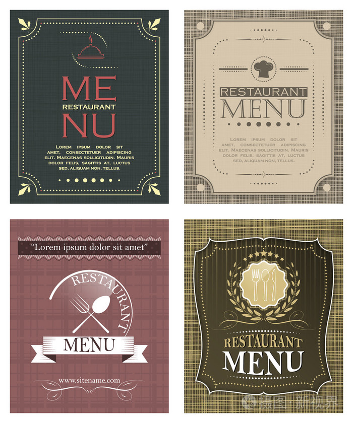 复古风格的餐厅,菜单模板一套
