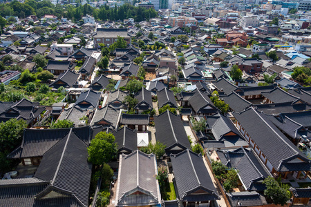 景观的全州韩屋村韩国之家照片