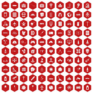 100 发展图标六角红