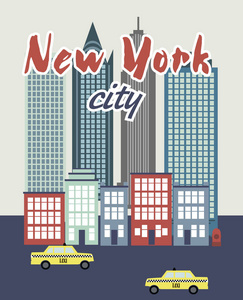 纽约城海报与地标