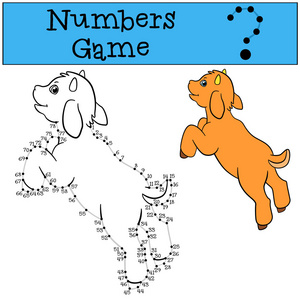 教育游戏对孩子来说 数字游戏与轮廓。小山羊