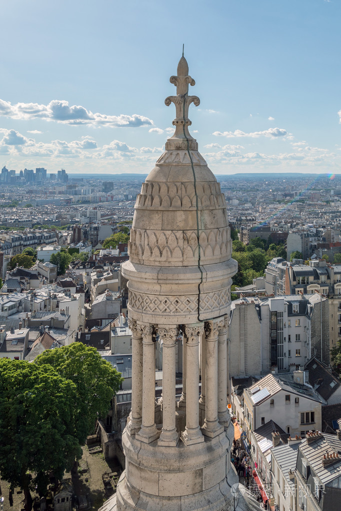 巴黎巨大的鸟瞰图,从蒙马特尔