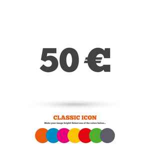 50欧元货币图标。