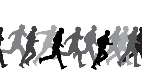 无缝纹理奔跑的人图片