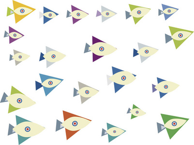 鱼类三角形矢量图图片