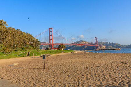 清晨附近金门大桥，San Francisco，加州，美国