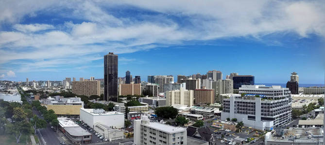 空中的夏威夷火奴鲁鲁