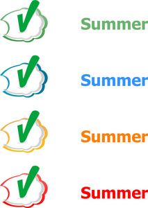 词夏天概念在按钮上。横幅 web 按钮或在线网站 演示文稿或应用程序的消息
