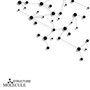 分子和与连接的点和线的通信。 科学技术