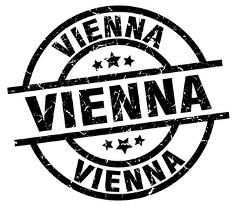 维也纳黑色圆 grunge 邮票