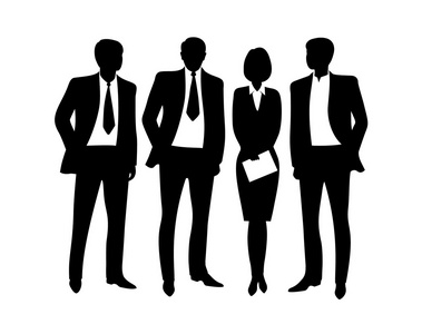 黑色剪影一批业务分开照片