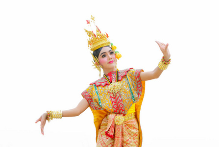 泰国舞蹈在蒙面孔敬 benjakai 文学罗摩衍那照片